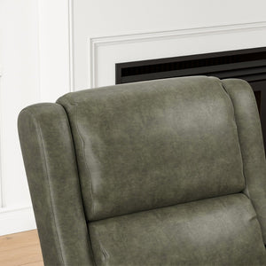 English Elm Faux Leather Pushback Recliner with Ergonomic Lumbar Support for Modern Living Spaces T3623P434282