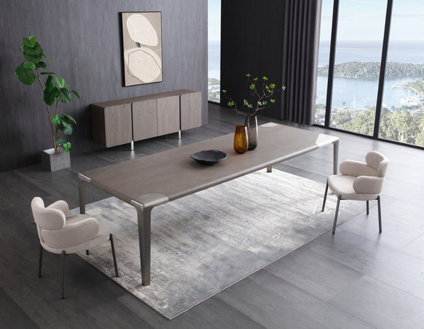 HomeRoots White Boucle Dining Arm Chair with Steel Legs – Modern Comfort & Stylish Versatility for Any Space 719095