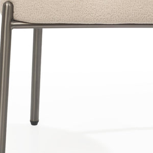 HomeRoots White Boucle Dining Arm Chair with Steel Legs – Modern Comfort & Stylish Versatility for Any Space 719095