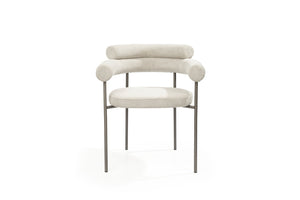 HomeRoots Dark Gray Boucle Dining Arm Chairs Set of 2 - Modern Open Back Design with Cozy Comfort & Style 719097