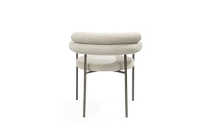 HomeRoots Dark Gray Boucle Dining Arm Chairs Set of 2 - Modern Open Back Design with Cozy Comfort & Style 719097