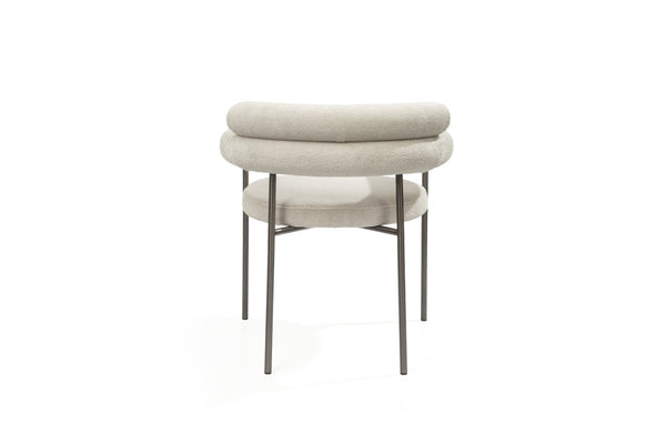 HomeRoots Dark Gray Boucle Dining Arm Chairs Set of 2 - Modern Open Back Design with Cozy Comfort & Style 719097