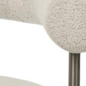 HomeRoots Dark Gray Boucle Dining Arm Chairs Set of 2 - Modern Open Back Design with Cozy Comfort & Style 719097