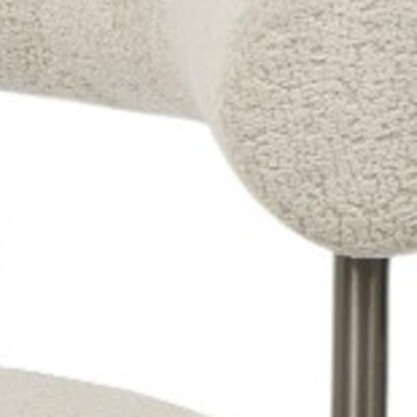 HomeRoots Dark Gray Boucle Dining Arm Chairs Set of 2 - Modern Open Back Design with Cozy Comfort & Style 719097