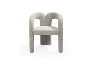 HomeRoots White Boucle Open-Back Arm Chair – Chic Modern Design for Dining, Living Room, and Versatile Spaces 719098