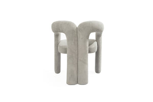 HomeRoots White Boucle Open-Back Arm Chair – Chic Modern Design for Dining, Living Room, and Versatile Spaces 719098