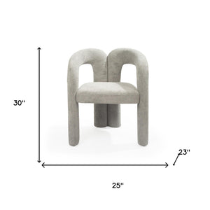 HomeRoots White Boucle Open-Back Arm Chair – Chic Modern Design for Dining, Living Room, and Versatile Spaces 719098