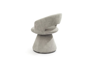 HomeRoots Gray Faux Leather Swivel Arm Chair – Modern Steel Frame Dining & Accent Seating for Versatile Spaces 719100