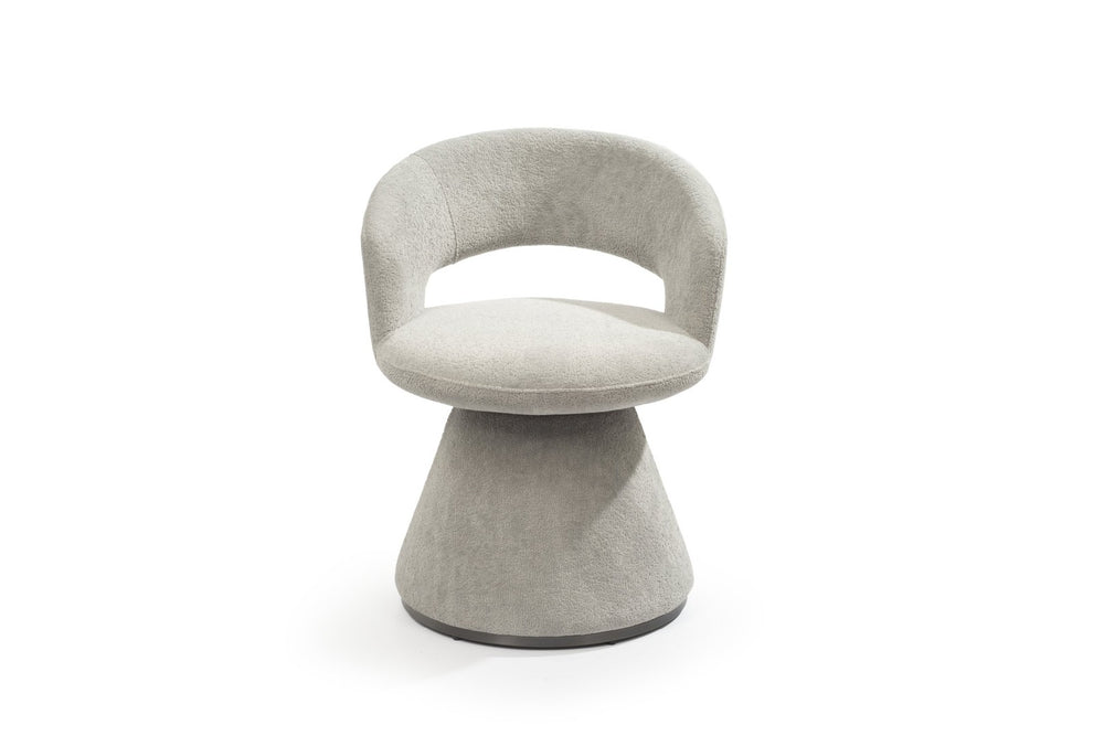 HomeRoots Gray Faux Leather Swivel Arm Chair – Modern Steel Frame Dining & Accent Seating for Versatile Spaces 719100