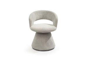 HomeRoots Gray Faux Leather Swivel Arm Chair – Modern Steel Frame Dining & Accent Seating for Versatile Spaces 719100
