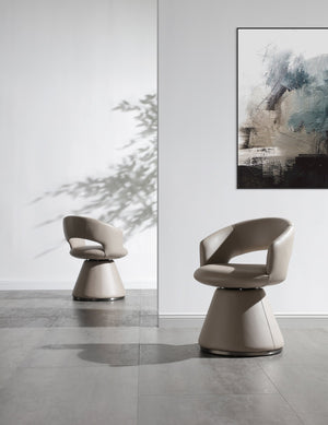 HomeRoots Set of Two Gray Faux Leather and Stainless Steel Open Back Dining Chairs for Modern Spaces 719101
