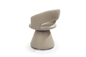 HomeRoots Set of Two Gray Faux Leather and Stainless Steel Open Back Dining Chairs for Modern Spaces 719101