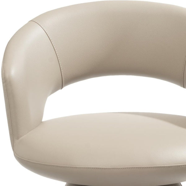 HomeRoots Set of Two Gray Faux Leather and Stainless Steel Open Back Dining Chairs for Modern Spaces 719101