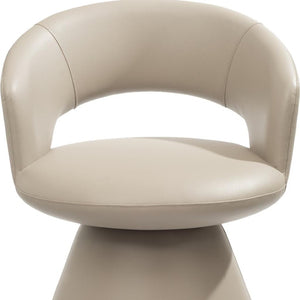HomeRoots Set of Two Gray Faux Leather and Stainless Steel Open Back Dining Chairs for Modern Spaces 719101