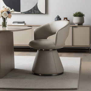 HomeRoots Set of Two Gray Faux Leather and Stainless Steel Open Back Dining Chairs for Modern Spaces 719101
