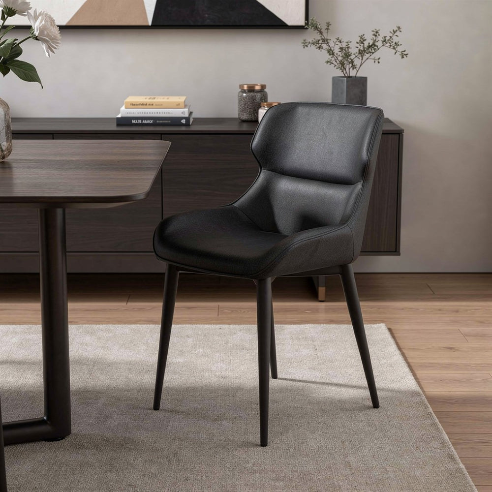 HomeRoots Set of Two Light Gray & Gold Faux Leather Dining Side Chairs – Modern Comfort & Versatile Style 719103