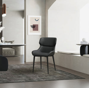 HomeRoots Set of Two Light Gray & Gold Faux Leather Dining Side Chairs – Modern Comfort & Versatile Style 719103