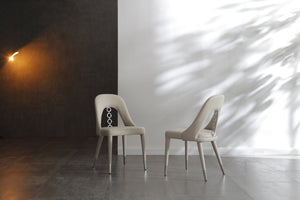 HomeRoots Set of Two Navy Blue & Black Faux Leather Dining Chairs - Modern, Durable, Versatile Accent Seating 719105