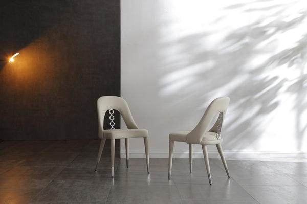 HomeRoots Set of Two Navy Blue & Black Faux Leather Dining Chairs - Modern, Durable, Versatile Accent Seating 719105