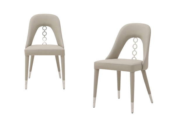 HomeRoots Set of Two Navy Blue & Black Faux Leather Dining Chairs - Modern, Durable, Versatile Accent Seating 719105