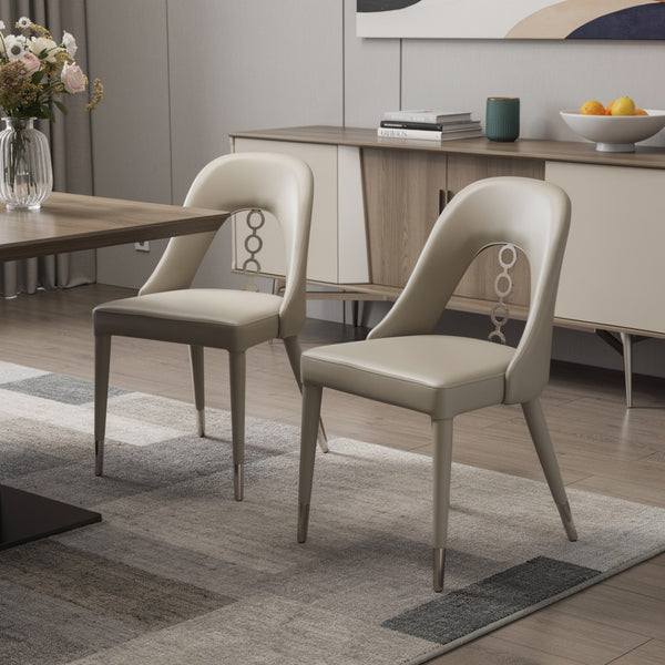HomeRoots Set of Two Navy Blue & Black Faux Leather Dining Chairs - Modern, Durable, Versatile Accent Seating 719105