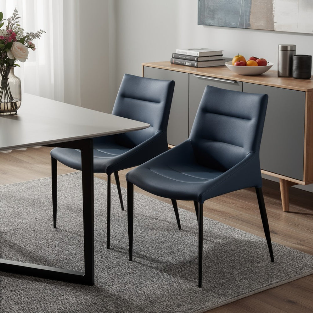 HomeRoots Light Brown Faux Leather Wing Back Dining Side Chairs - Set of 2, Stylish & Versatile Comfort 719106