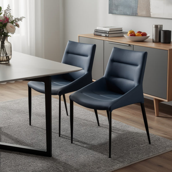 HomeRoots Light Brown Faux Leather Wing Back Dining Side Chairs - Set of 2, Stylish & Versatile Comfort 719106