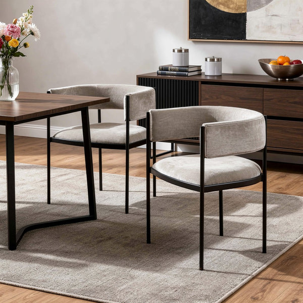 HomeRoots Black Faux Leather Arm Chairs Set of 2 - Sleek Steel Frame, Ergonomic Comfort for Dining & Living Spaces 719108