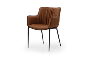 HomeRoots Taupe Contemporary Boucle and Faux Leather Dining Arm Chair – Stylish, Versatile Seating Solution! 719110