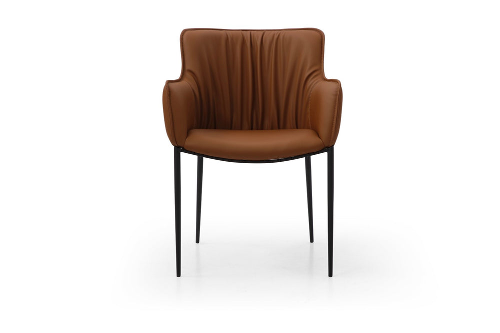 HomeRoots Taupe Contemporary Boucle and Faux Leather Dining Arm Chair – Stylish, Versatile Seating Solution! 719110