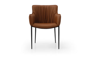 HomeRoots Taupe Contemporary Boucle and Faux Leather Dining Arm Chair – Stylish, Versatile Seating Solution! 719110
