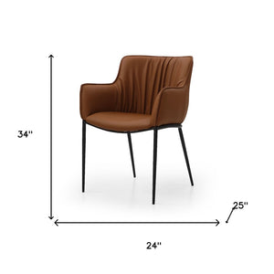 HomeRoots Taupe Contemporary Boucle and Faux Leather Dining Arm Chair – Stylish, Versatile Seating Solution! 719110