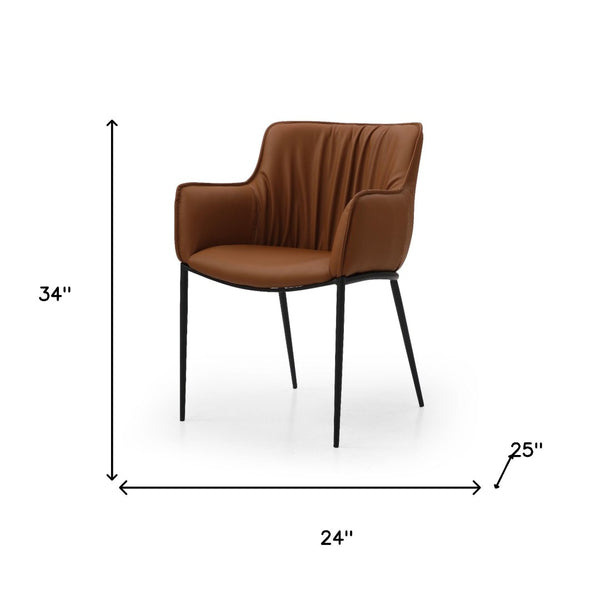 HomeRoots Taupe Contemporary Boucle and Faux Leather Dining Arm Chair – Stylish, Versatile Seating Solution! 719110