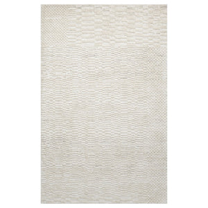 HomeRoots 4' Cream and Silver Abstract Area Rug - Modern Geometric Design, Durable, Easy Care for Any Space 719113