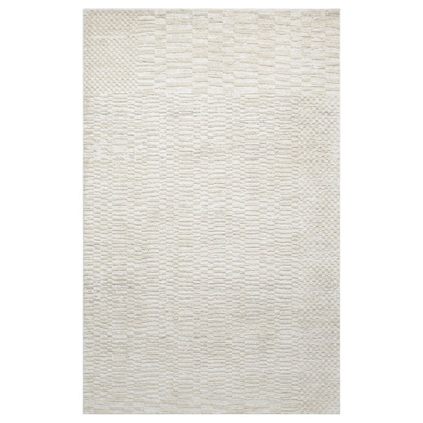 HomeRoots 4' Cream and Silver Abstract Area Rug - Modern Geometric Design, Durable, Easy Care for Any Space 719113