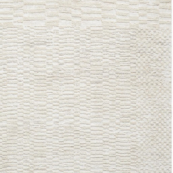 HomeRoots 4' Cream and Silver Abstract Area Rug - Modern Geometric Design, Durable, Easy Care for Any Space 719113