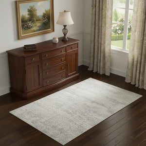 HomeRoots 4' Cream and Gold Abstract Area Rug - Contemporary Design for Luxurious Comfort and Durability 719114