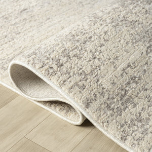 HomeRoots 4' Cream and Gold Abstract Area Rug - Contemporary Design for Luxurious Comfort and Durability 719114