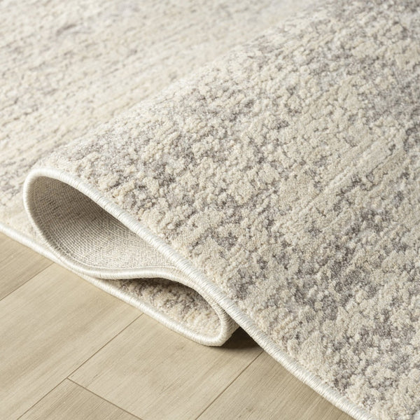 HomeRoots 4' Cream and Gold Abstract Area Rug - Contemporary Design for Luxurious Comfort and Durability 719114