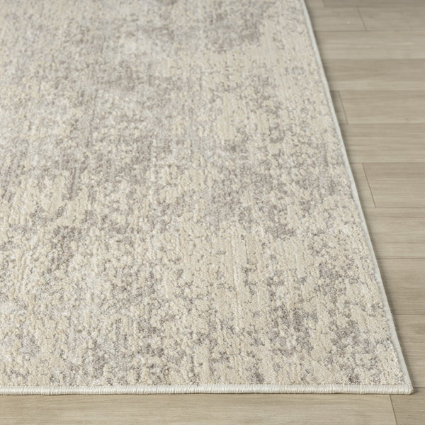 HomeRoots 4' Cream and Gold Abstract Area Rug - Contemporary Design for Luxurious Comfort and Durability 719114