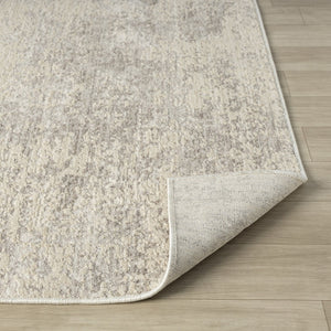 HomeRoots 4' Cream and Gold Abstract Area Rug - Contemporary Design for Luxurious Comfort and Durability 719114
