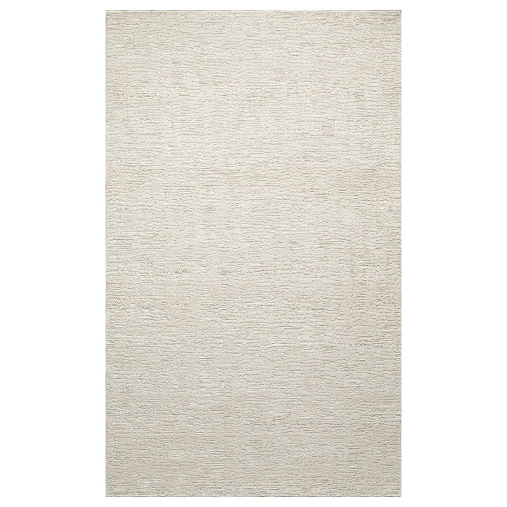 HomeRoots 4' X 5' Silver and Cream Abstract Area Rug - Contemporary Elegance for Any Living Space, Durable Design 719116