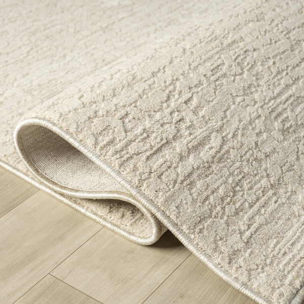 HomeRoots 4' X 5' Silver and Cream Abstract Area Rug - Contemporary Elegance for Any Living Space, Durable Design 719116