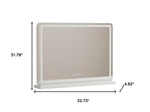 HomeRoots 70" Modern Black Metal Full-Length Mirror - Versatile Wall or Freestanding Design with LED Lighting 719119