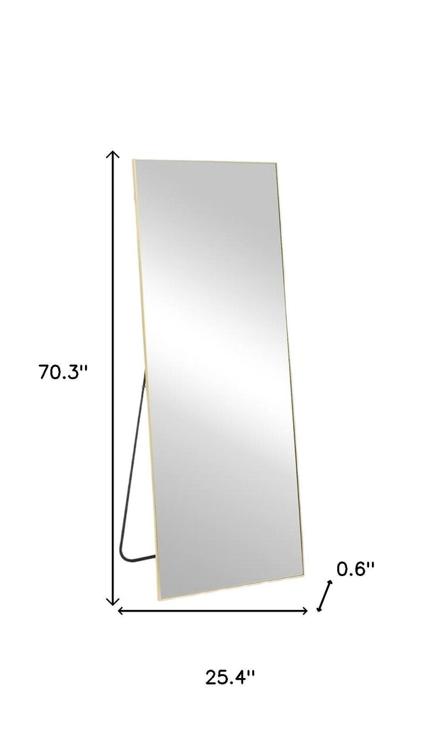 HomeRoots 70" Black Metal Arched Full-Length Mirror - Elegant Wall-Mount or Freestanding Design for Any Space 719121