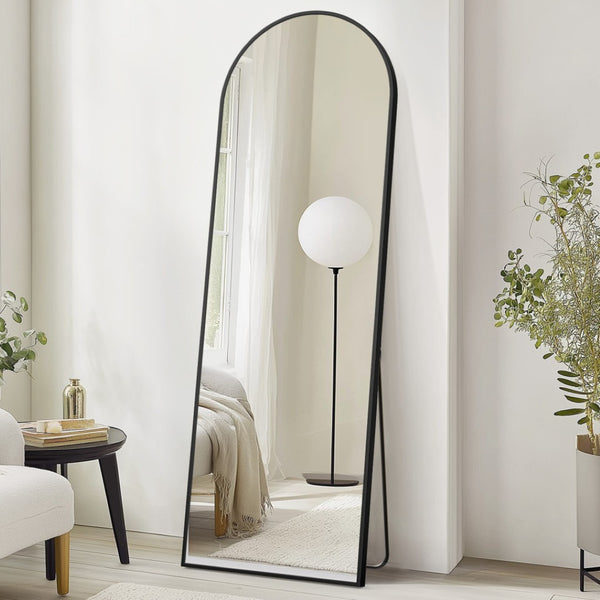 HomeRoots 70" Gold Metal Arch Full-Length Mirror – Freestanding or Wall-Mounted, Modern Elegance for Any Space 719122