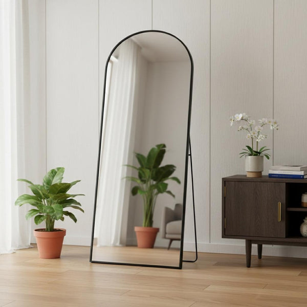 HomeRoots 70" Gold Metal Arch Full-Length Mirror – Freestanding or Wall-Mounted, Modern Elegance for Any Space 719122