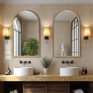 HomeRoots 59" Gold Metal Round Framed Standing Mirror - Elegant Oversized Design with Defogger for Any Space 719129