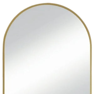 HomeRoots 59" Gold Metal Round Framed Standing Mirror - Elegant Oversized Design with Defogger for Any Space 719129