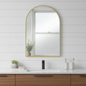HomeRoots 59" Gold Metal Round Framed Standing Mirror - Elegant Oversized Design with Defogger for Any Space 719129